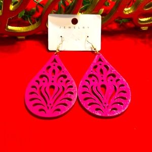 Beautiful Pink Wood Earrings!!!